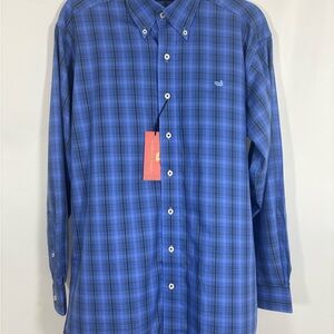 Southern Marsh Men's Blue Plaid Button-Down Shirt